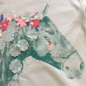Gap Kids Horse T-shirt with appliqué flowers